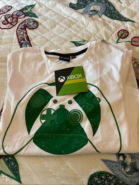 Xbox White Tee with Green Controller Graphic NWT Size 12Y